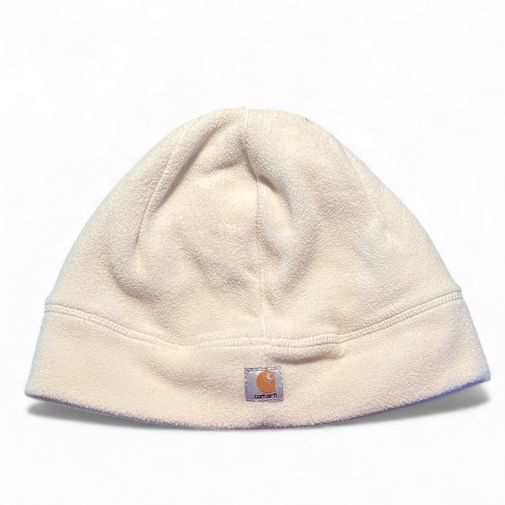 Carhartt Fleece Beanie Reversible Off White Unisex Large Slouch?